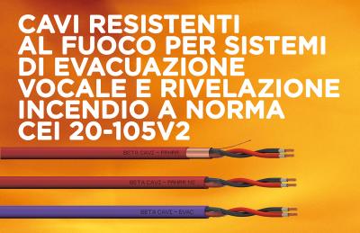 NORMATIVA CEI 20-105V2 CAVI RESISTENTI FUCO PER EVACUAZIONE VOCALE